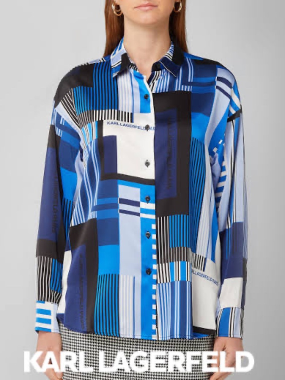 Karl Lagerfeld Blouse Medium Gently worn 100% polyester 22" armpit to armpit